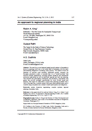 An approach to regional planning in India